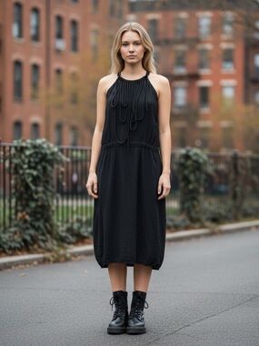 Vena Cava Silk Midi Dress size 4 black grunge goth